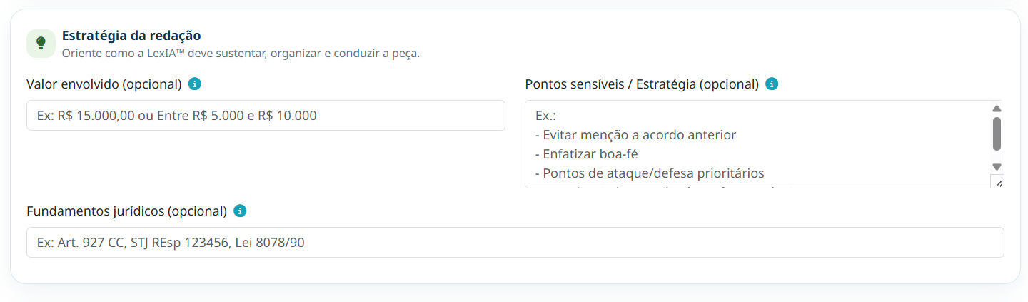 Estratégia da redação no LexDocs